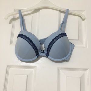 Blue lace bra